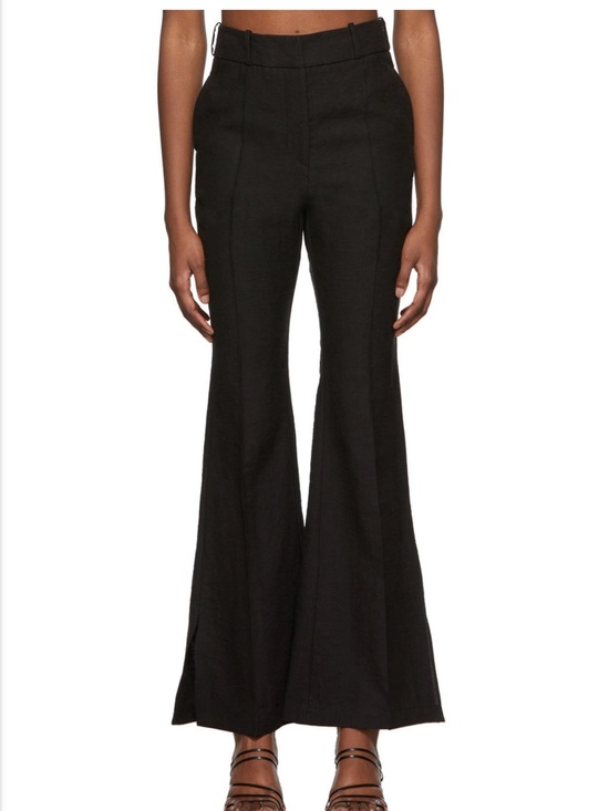 Yuzefi Pants - Yuzefi Black High-Waist Flared Pants